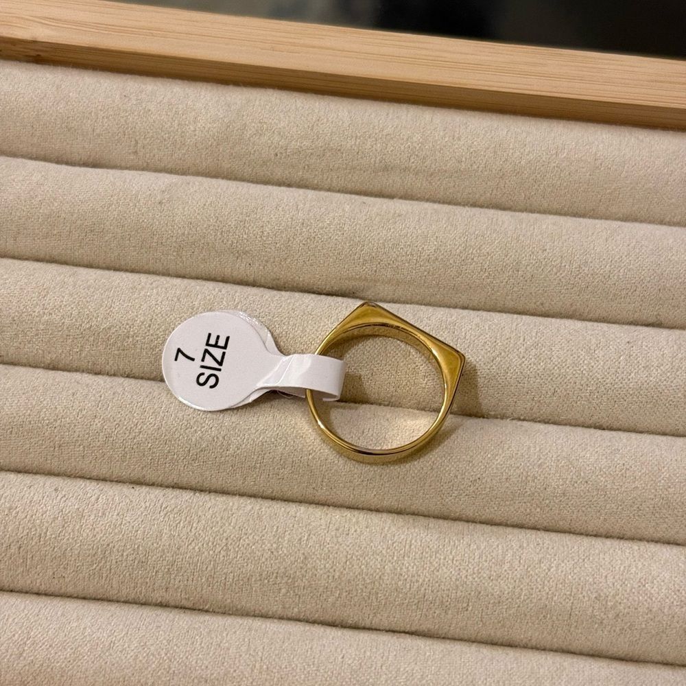 Gold Plated Stainless Steel Bar Ring